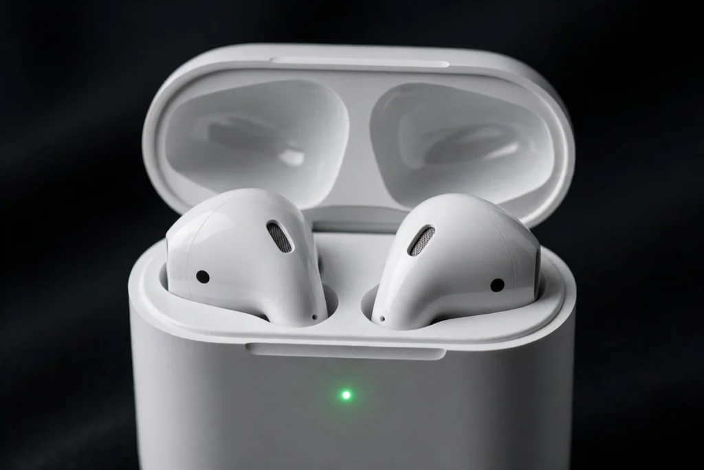 AirPods im Ladecase mit Status-LED