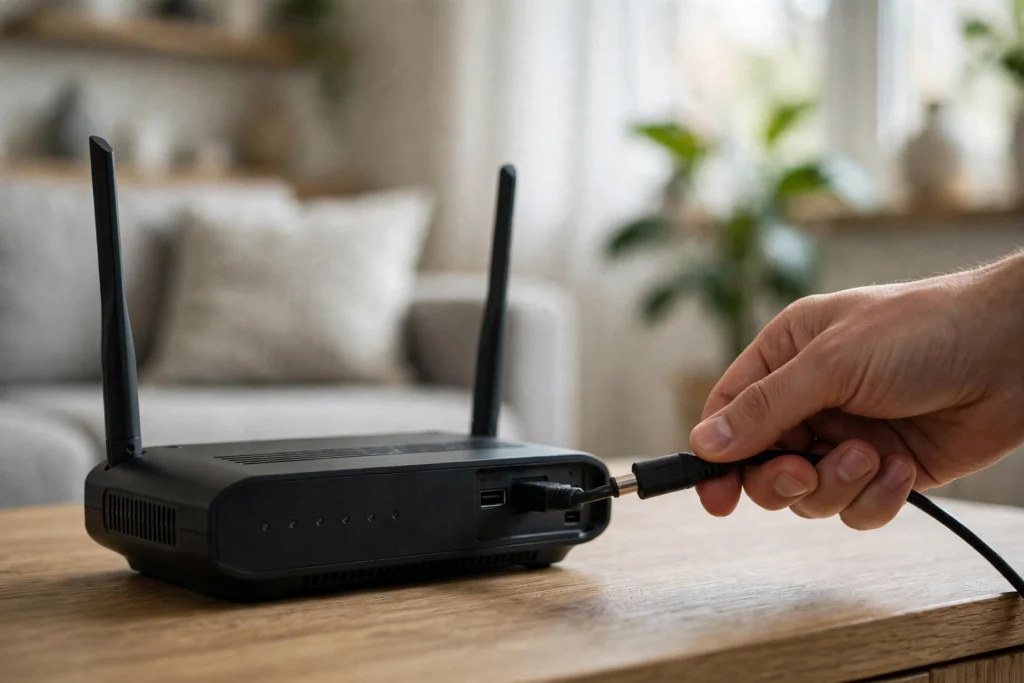 Router vom Strom trennen für einen Neustart