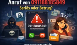 Anruf von 091188185849 – unbekannte Telefonnummer aus Deutschland, möglicher Spam-Anruf oder Telefonbetrug Warnung auf Smartphone Bildschirm