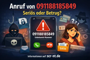 Anruf von 091188185849 – unbekannte Telefonnummer aus Deutschland, möglicher Spam-Anruf oder Telefonbetrug Warnung auf Smartphone Bildschirm