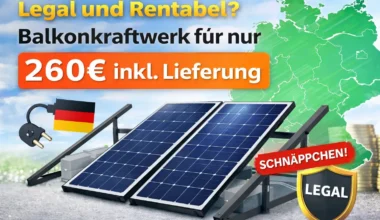 Balkonkraftwerk 890 Watt für 260 Euro inklusive Lieferung in Deutschland – legales Mini Solaranlage Angebot