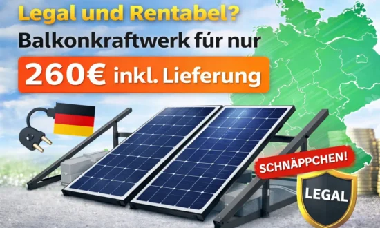 Balkonkraftwerk 890 Watt für 260 Euro inklusive Lieferung in Deutschland – legales Mini Solaranlage Angebot