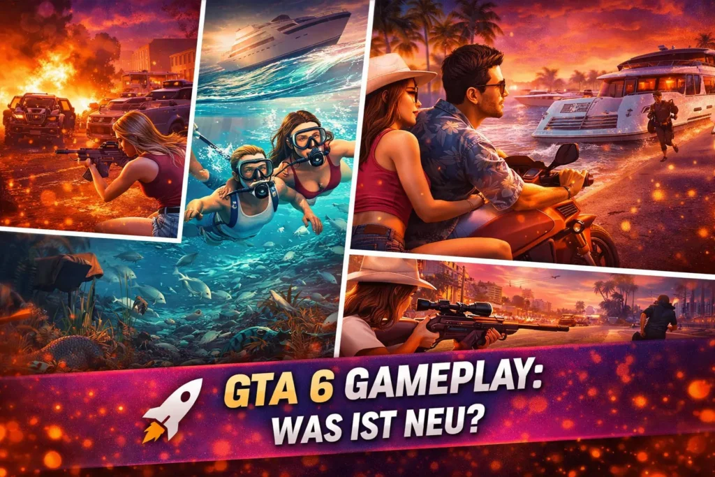 GTA 6 Gameplay Szenen mit Action Missionen Open World und neuen Features