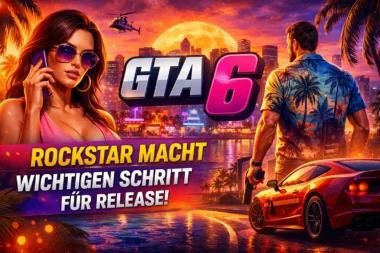 GTA 6 Vice City Szene mit Charakteren und Text Rockstar macht wichtigen Schritt für Release