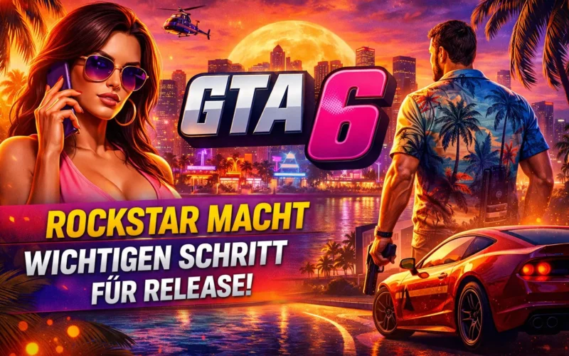 GTA 6 Vice City Szene mit Charakteren und Text Rockstar macht wichtigen Schritt für Release