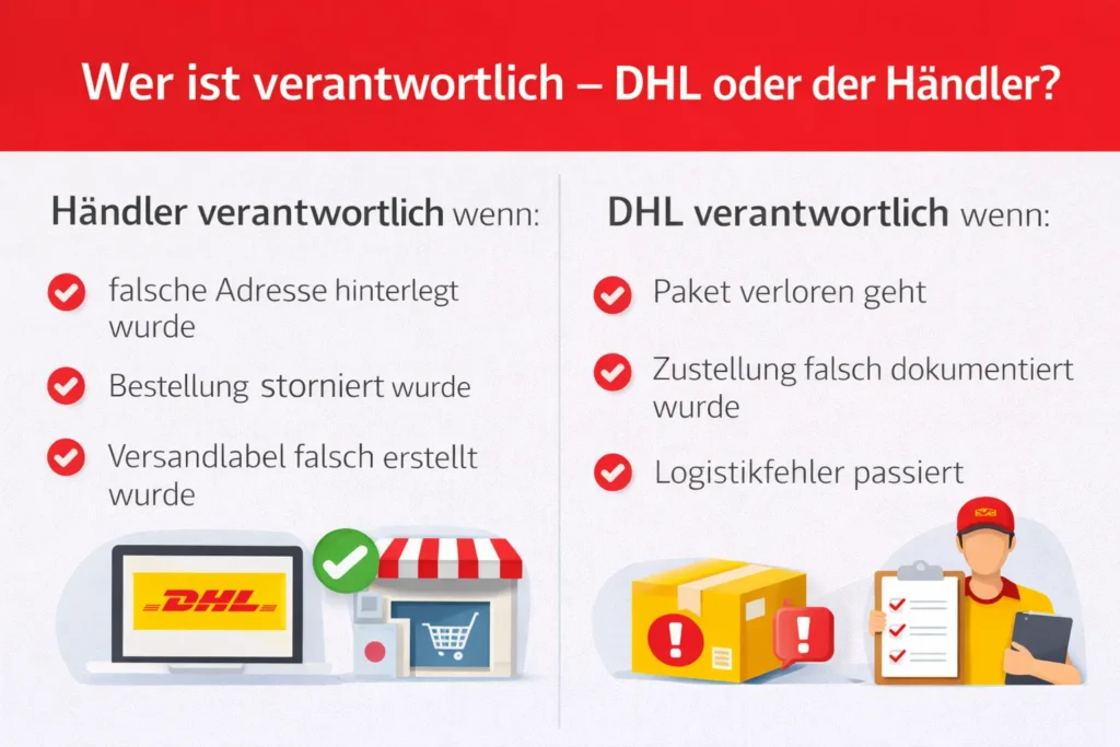 ISE Return Infinite DHL wer ist verantwortlich – Unterschied zwischen DHL Verantwortung und Händler bei Paket Rücksendung