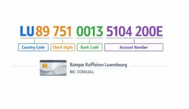 LU89 7510 0013 5104 200E IBAN Erklärung – Banque Raiffeisen Luxembourg BIC CCRALULL