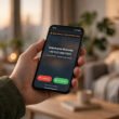 Smartphone zeigt eingehenden Anruf von unbekannter Nummer mit Spam-Warnung