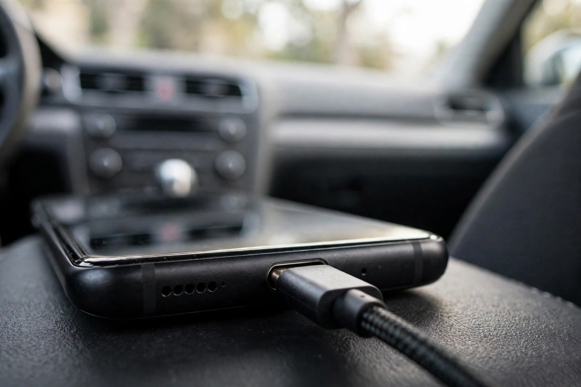USB-Kabel am Smartphone im Auto anschließen