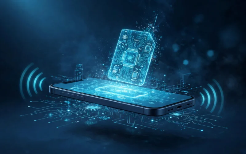 Smartphone mit digitaler eSIM – die SIM-Karte der Zukunft