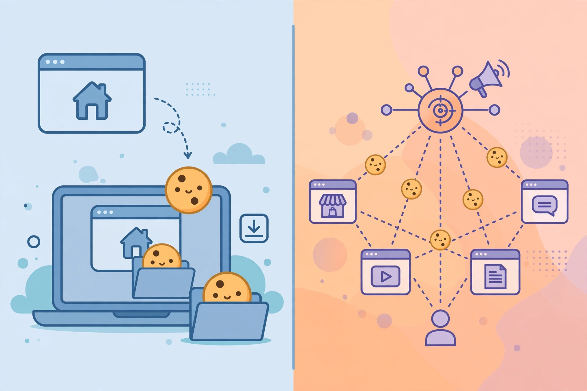 Vergleich: First-Party-Cookies und Third-Party-Cookies
