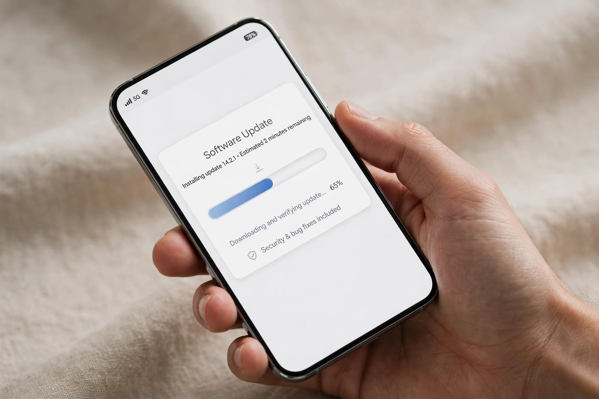 Update-Benachrichtigung auf dem Smartphone