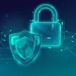 VPN – sicher und anonym surfen: Schloss und Schutzschild über einem digitalen Netzwerk