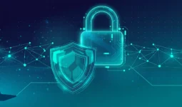 VPN – sicher und anonym surfen: Schloss und Schutzschild über einem digitalen Netzwerk